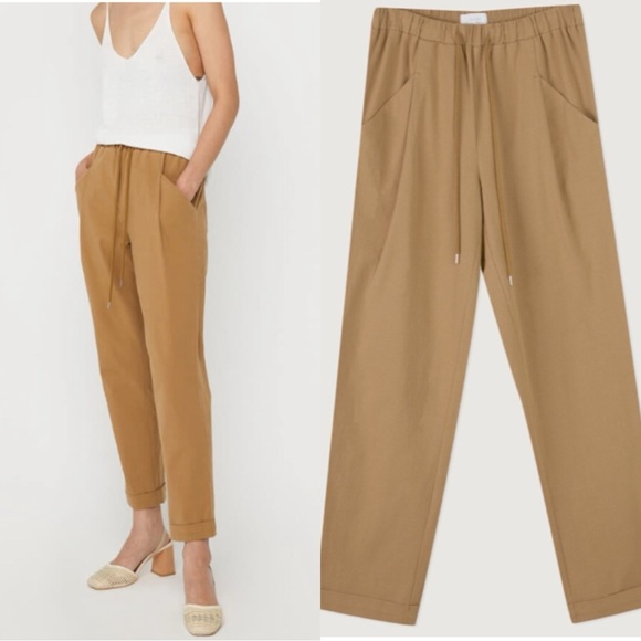 OAK + FORT Pants - OAK + FORT Cotton Twill Pull On Tan Pants Trousers
